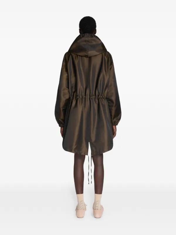 DRIES VAN NOTEN Changeant Hooded Parka | Brown | FARFETCH