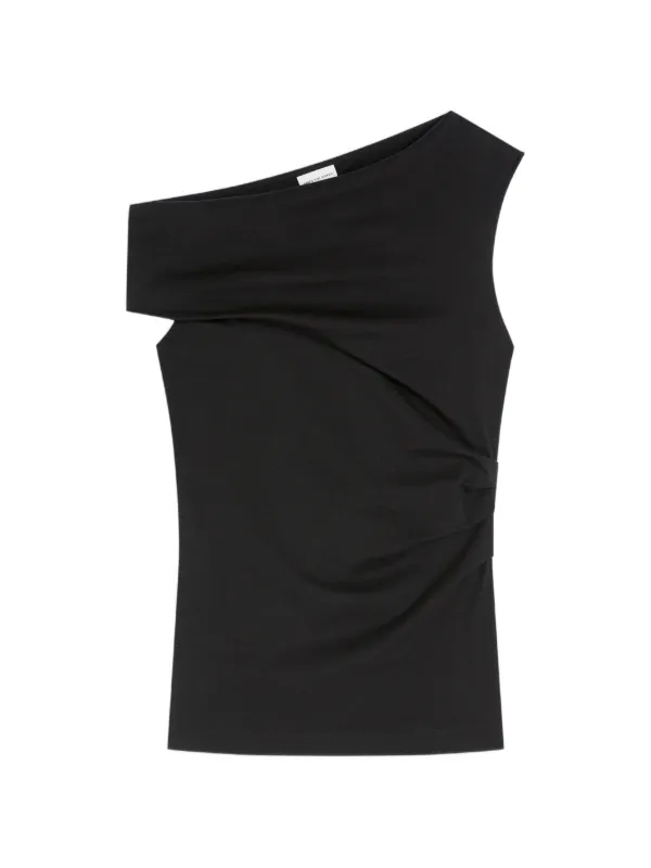 Dries Van Noten Off-shoulder Jersey Top in Black