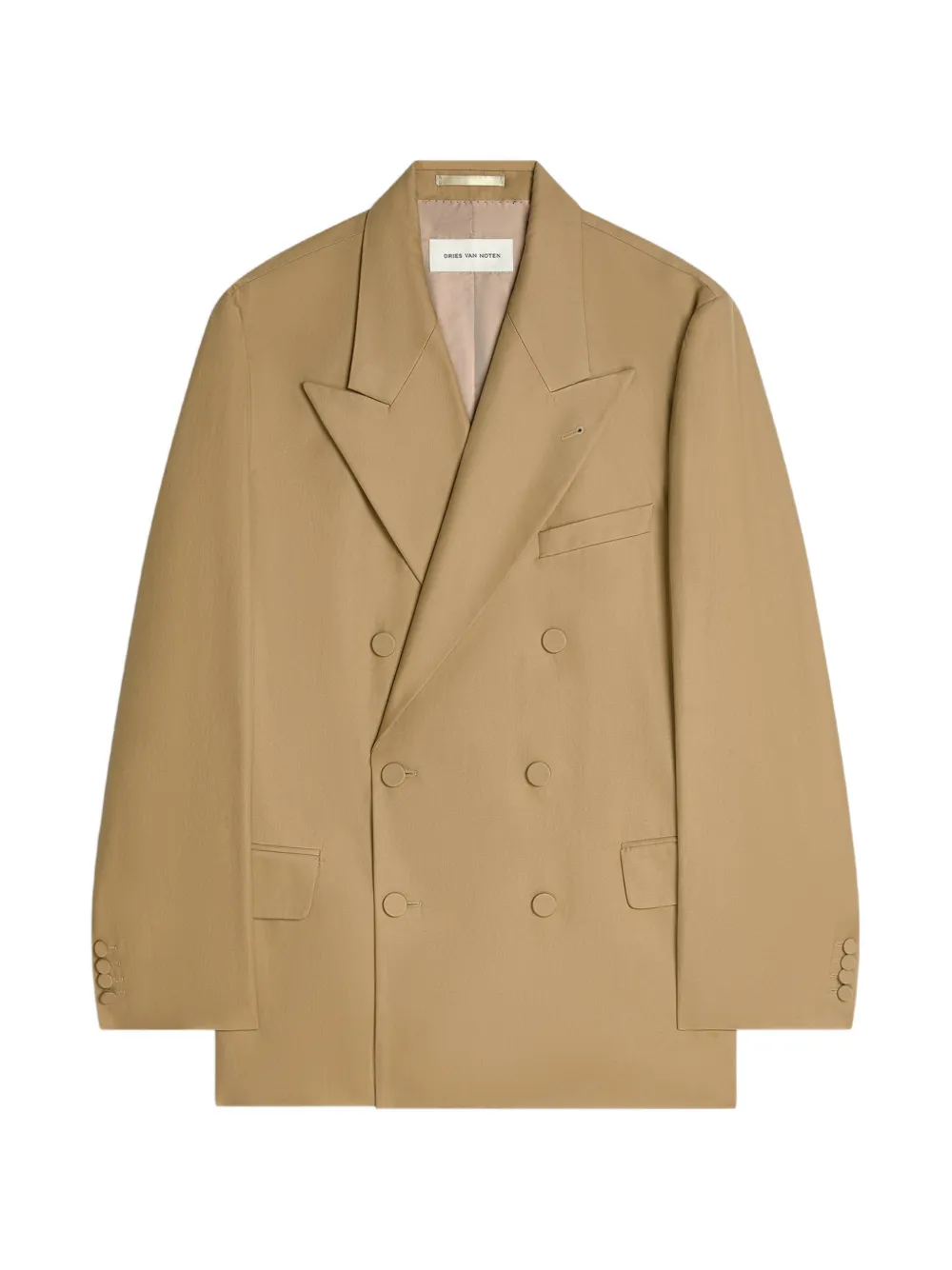 DRIES VAN NOTEN oversized double-breasted blazer - Toni neutri