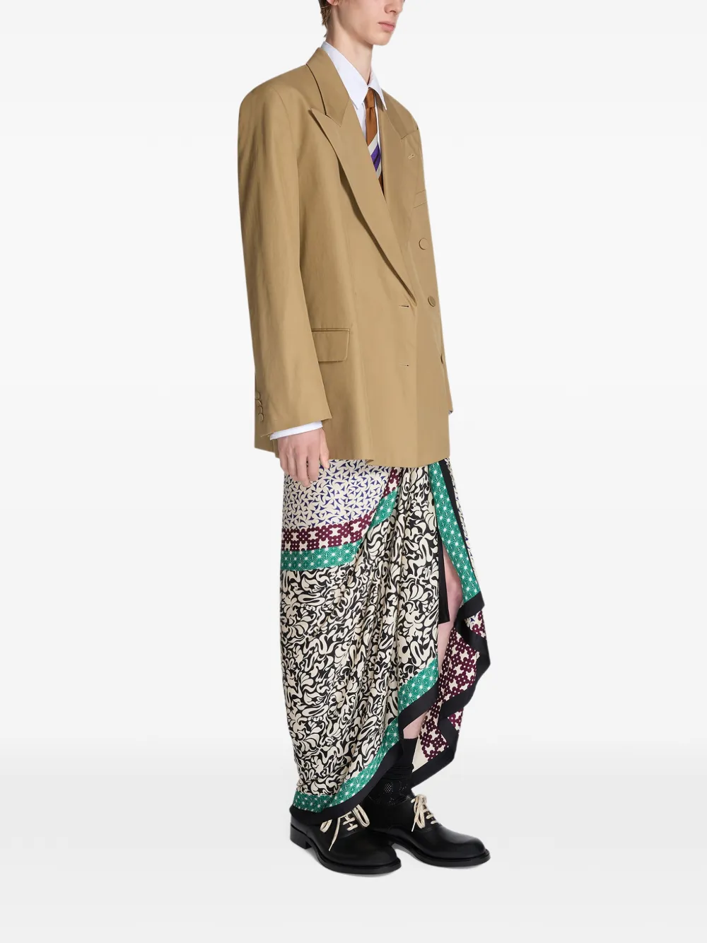  Dries Van Noten Oversized Double-breasted Blazer - Neutrals 