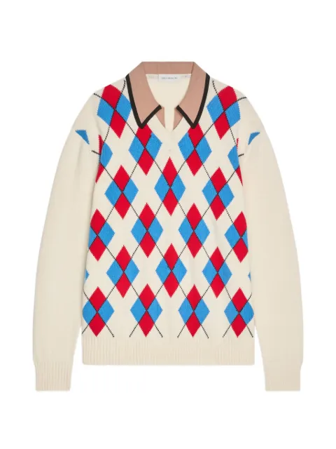 DRIES VAN NOTEN argyle collared sweater