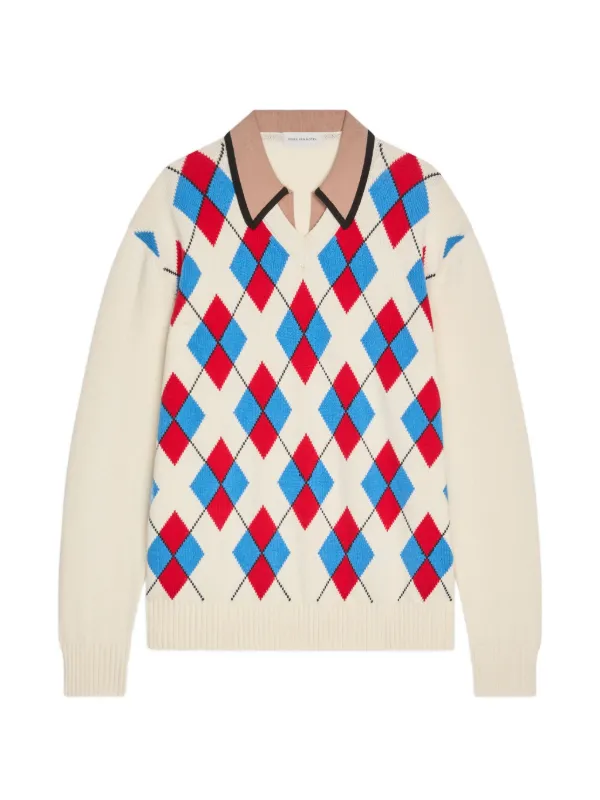 DRIES VAN NOTEN アーガイル セーター | ホワイト | FARFETCH JP