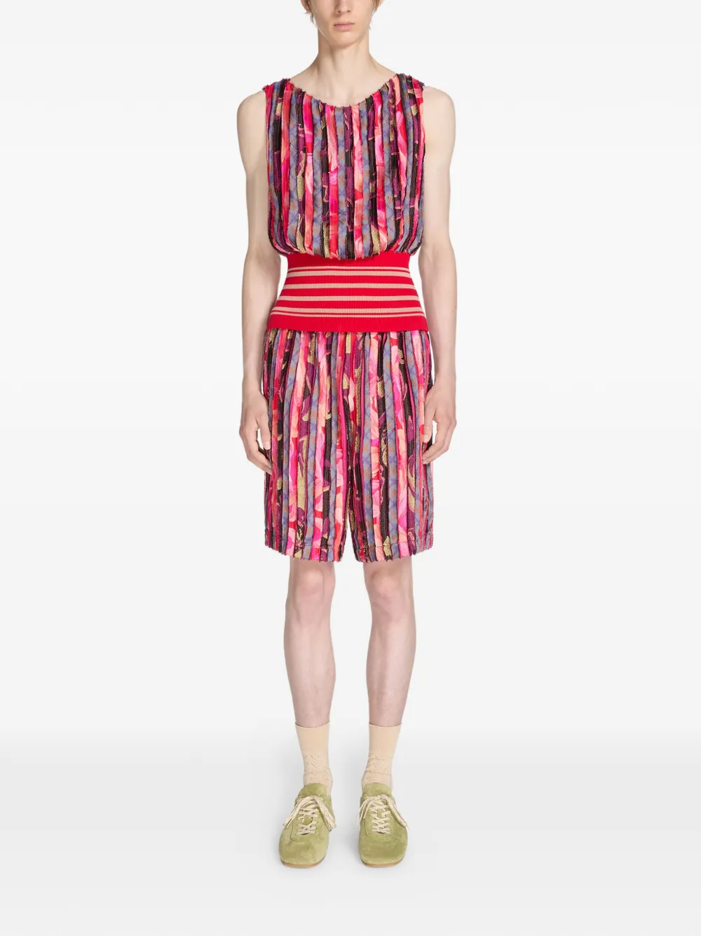 DRIES VAN NOTEN Suède low-top sneakers Groen