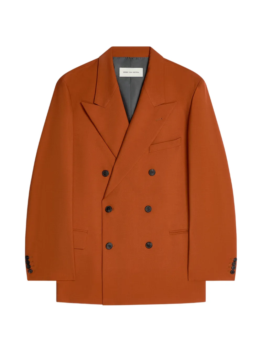 DRIES VAN NOTEN oversized double-breasted blazer - Arancione