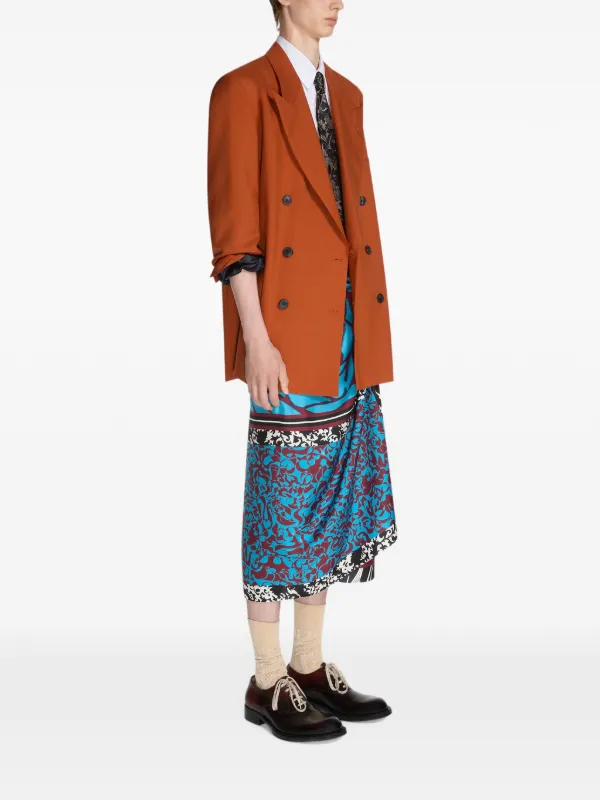 DRIES VAN NOTEN オーバーサイズ ダブルジャケット | オレンジ