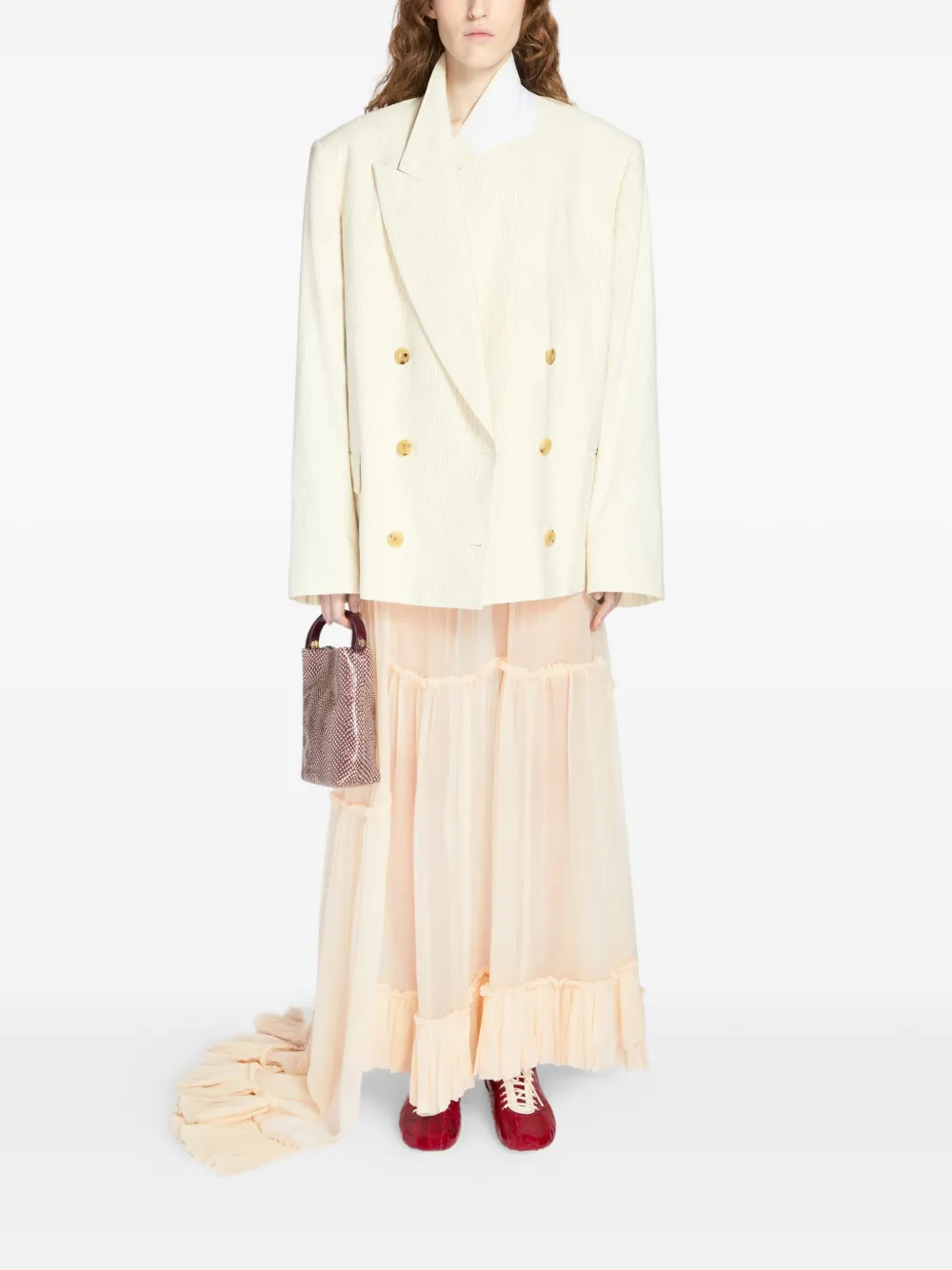  Dries Van Noten Oversized Double-breasted Blazer - Neutrals 