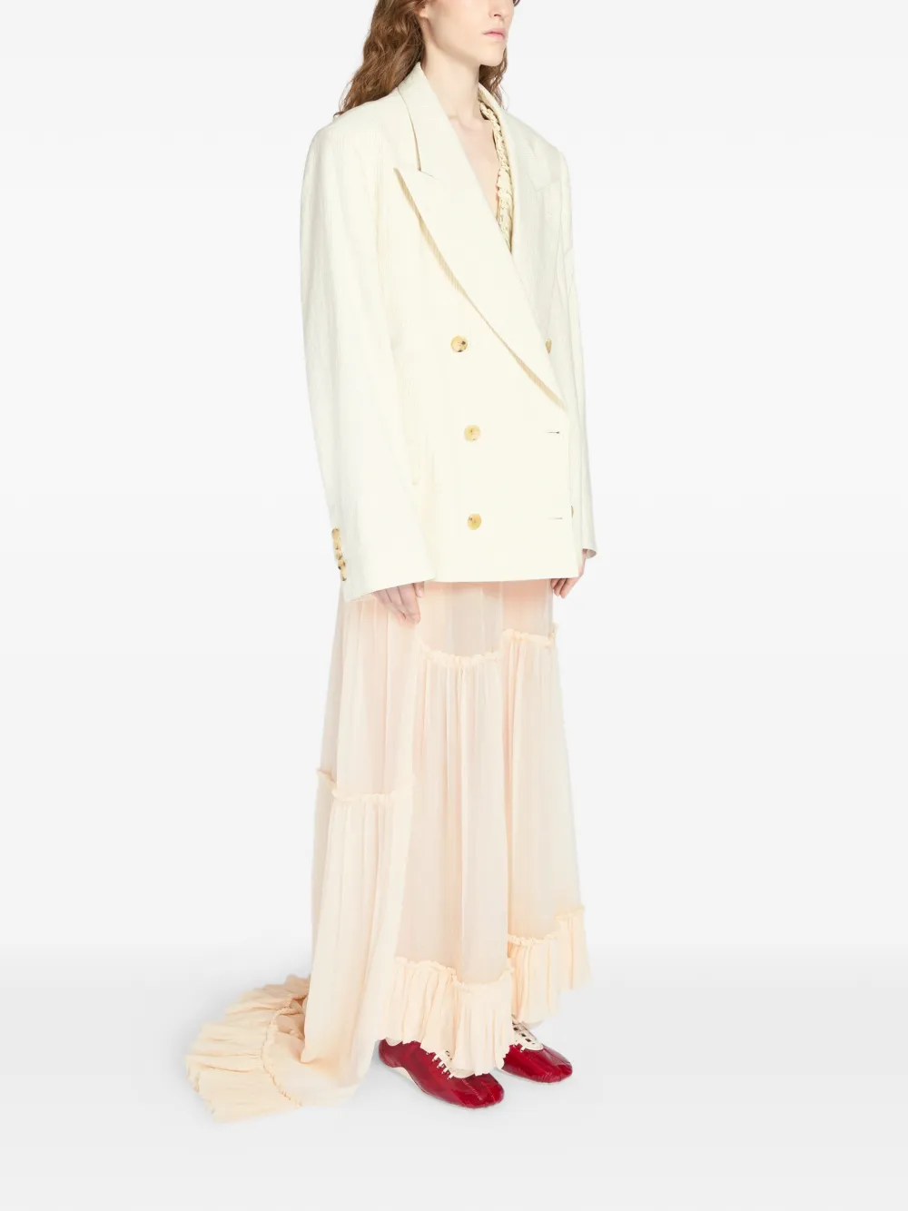  Dries Van Noten Oversized Double-breasted Blazer - Neutrals 