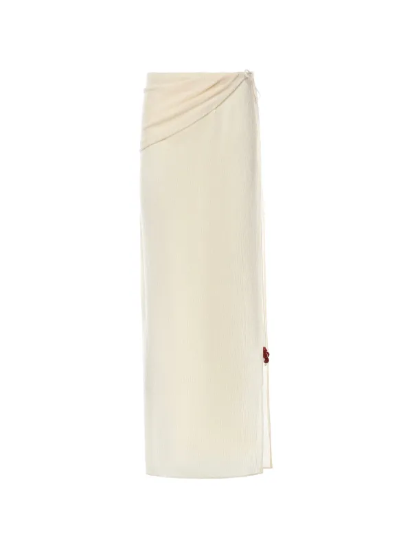 Magda Butrym Side-slit Maxi Skirt in Neutrals