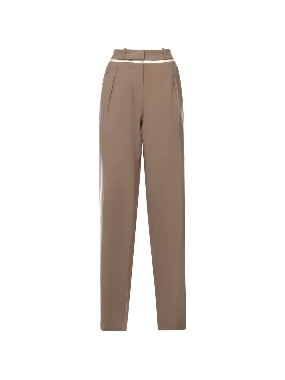 Nensi Dojaka Pantaloni tonal belt tailored trousers - Marrone