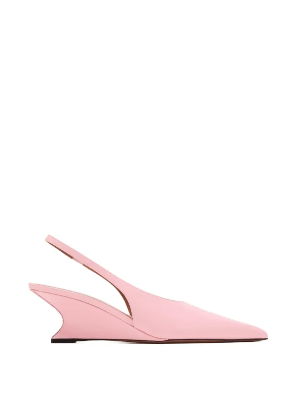 Paris Texas Nina Slingback Wedge Pumps in Pink