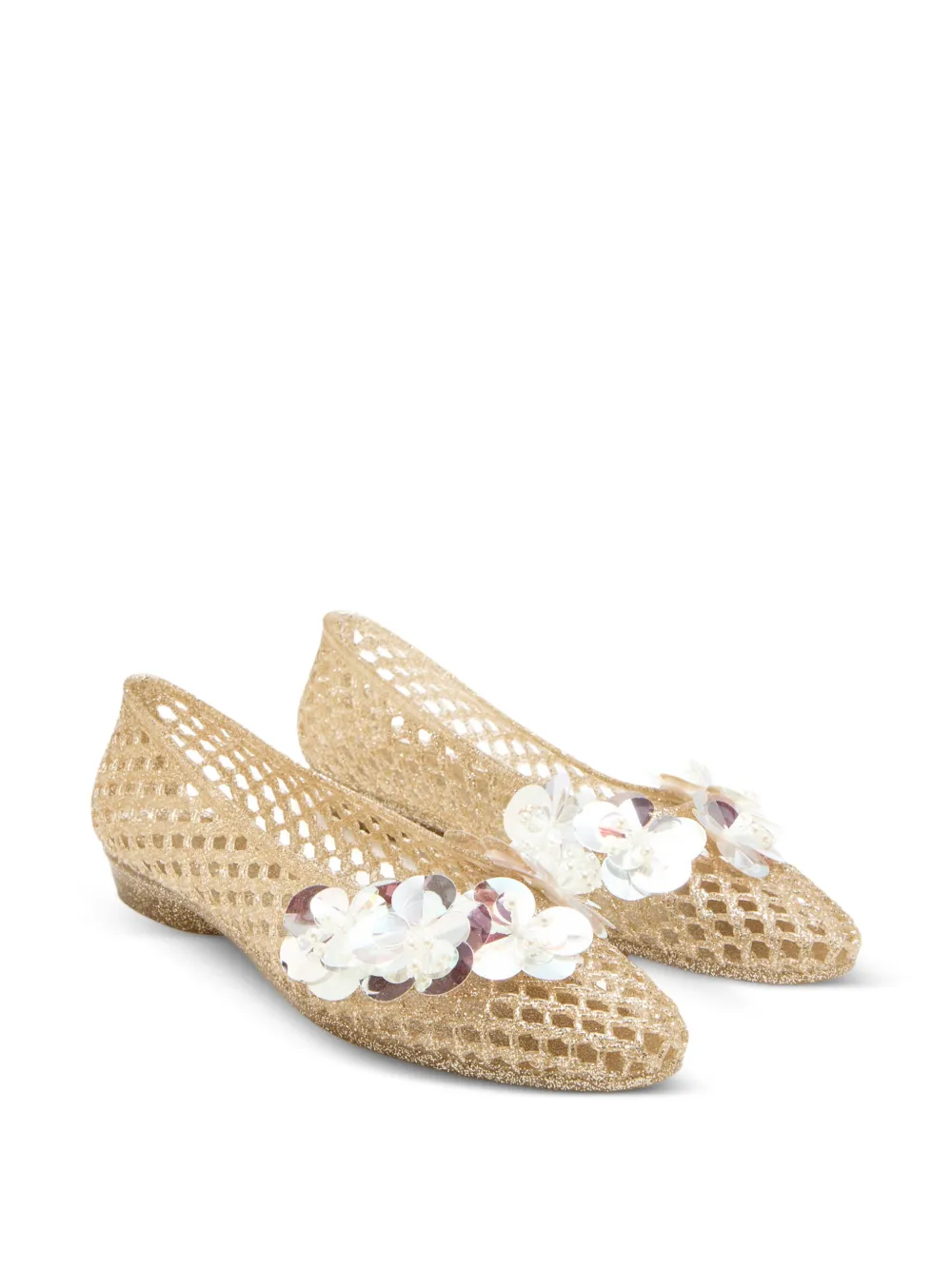 HEAVENLY JELLY Ballerina's met bloemapplicatie Wit