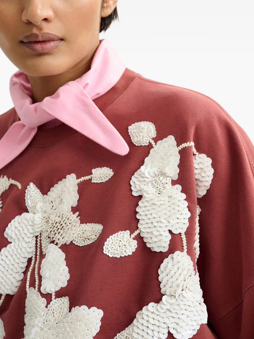 Essentiel Antwerp Sweater met pailletten Rood