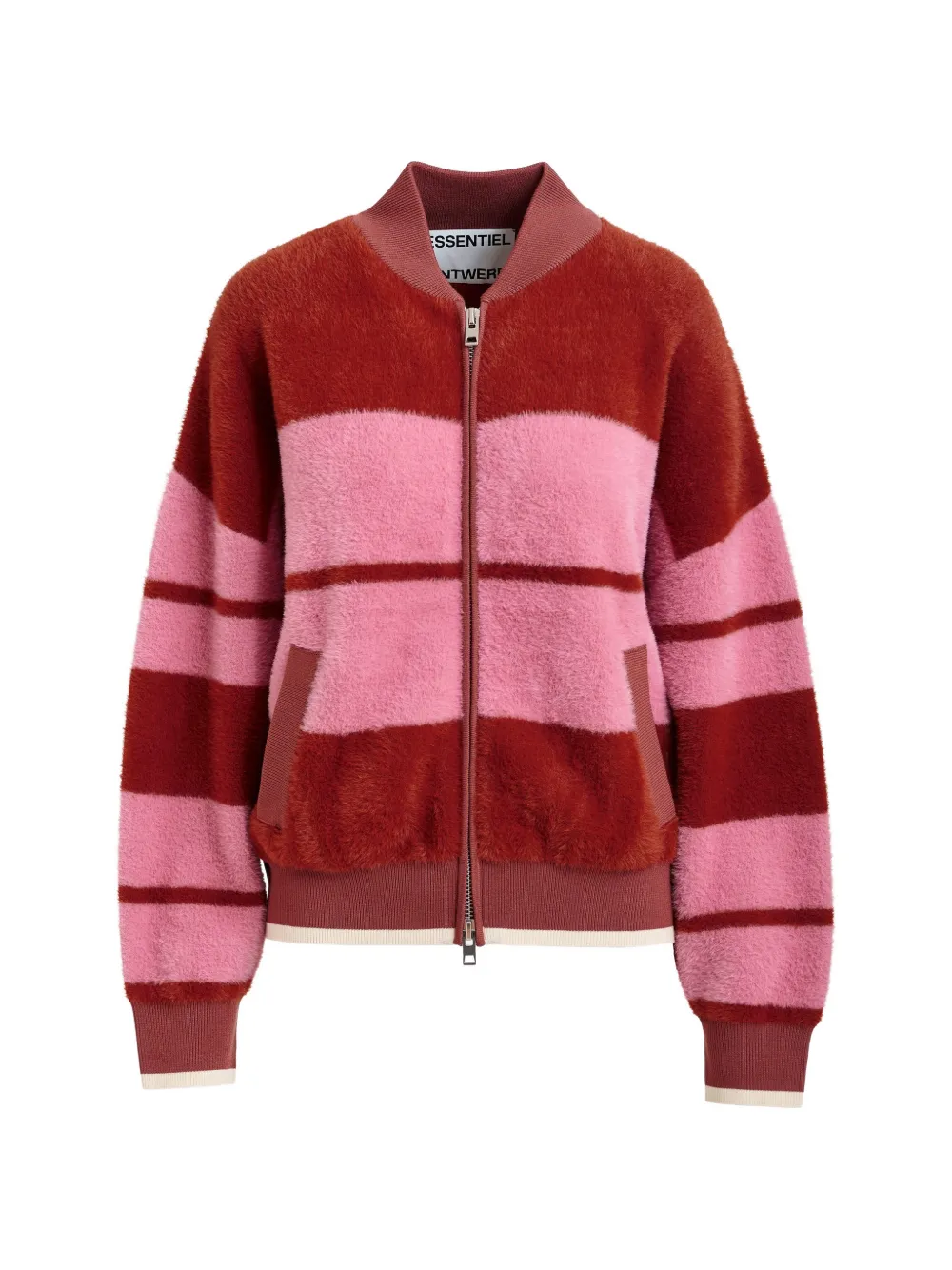 Essentiel Antwerp striped zip-up cardigan - Rosa