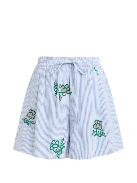 Essentiel Antwerp embroidered striped shorts