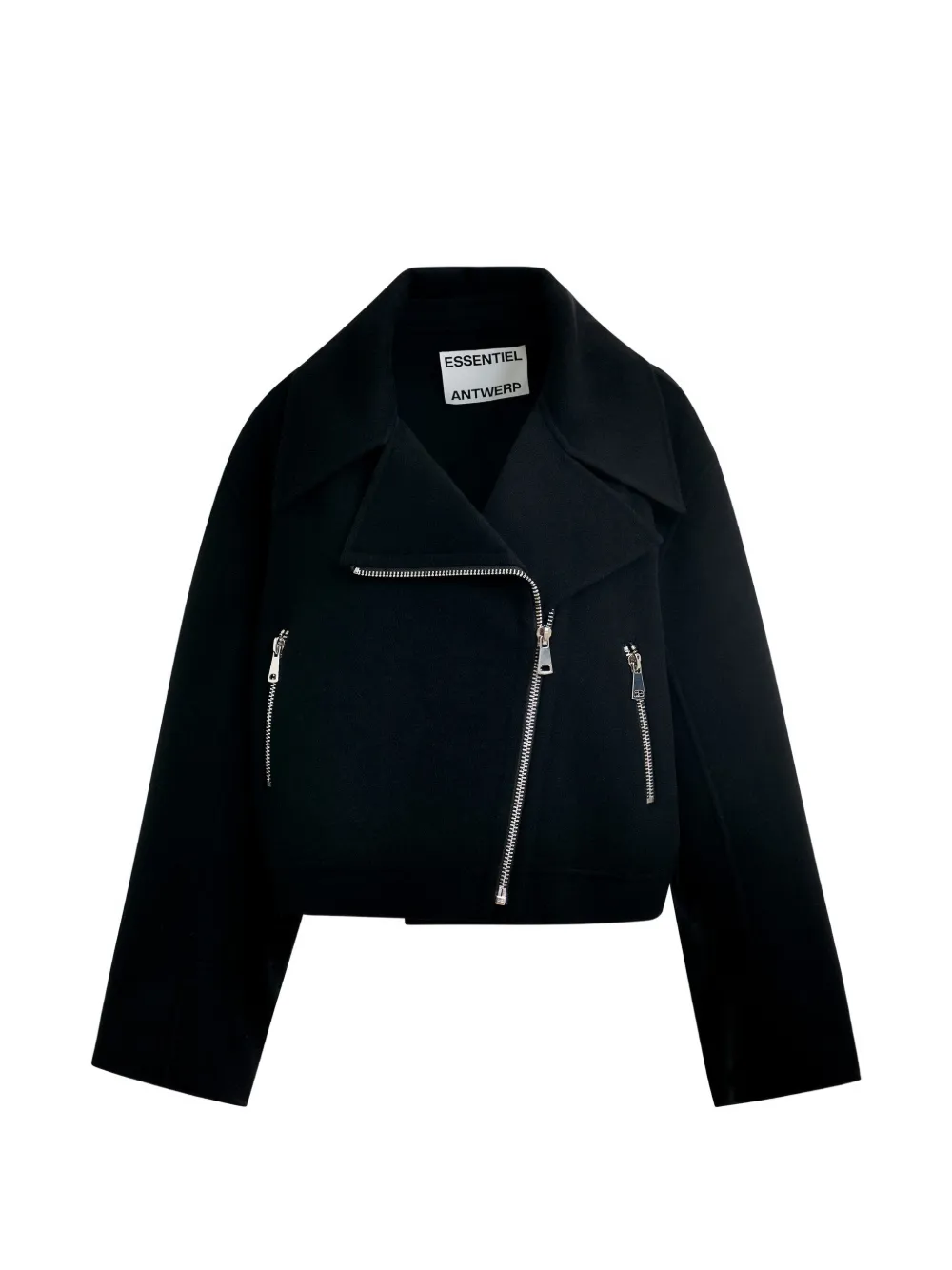 Essentiel Antwerp diagonal-zipped jacket - Nero