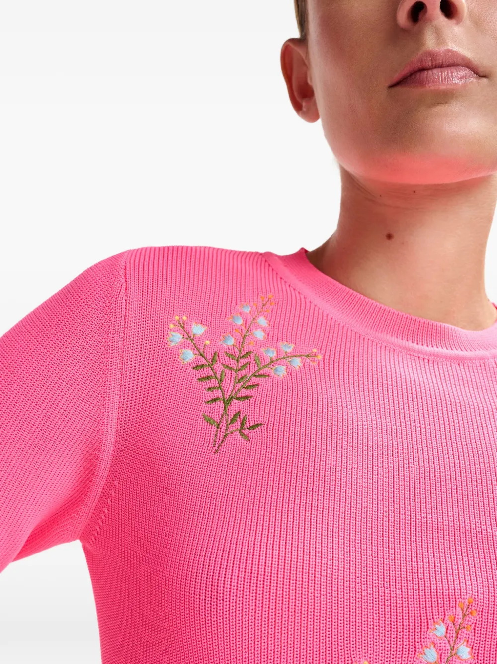 Essentiel Antwerp Trui met geborduurde bloemen Roze