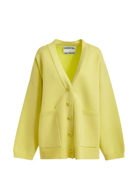 Essentiel Antwerp flower-buttons patch-pocket cardigan