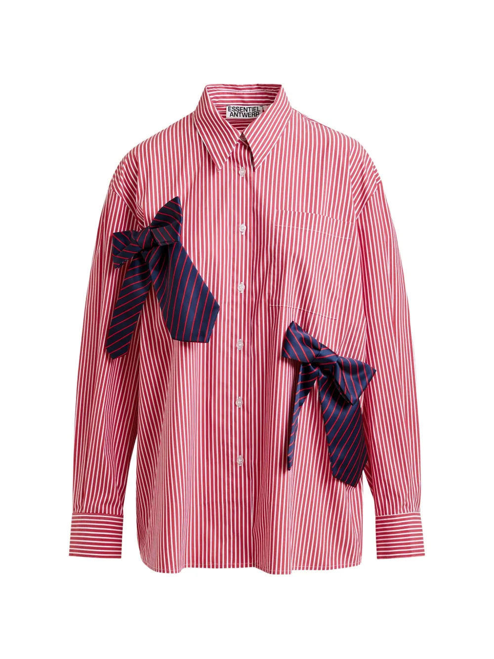 Essentiel Antwerp striped bow-appliqué shirt - Rosso