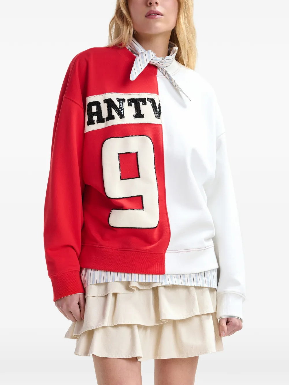  Essentiel Antwerp Sequin Detail Sweatshirt - Red 