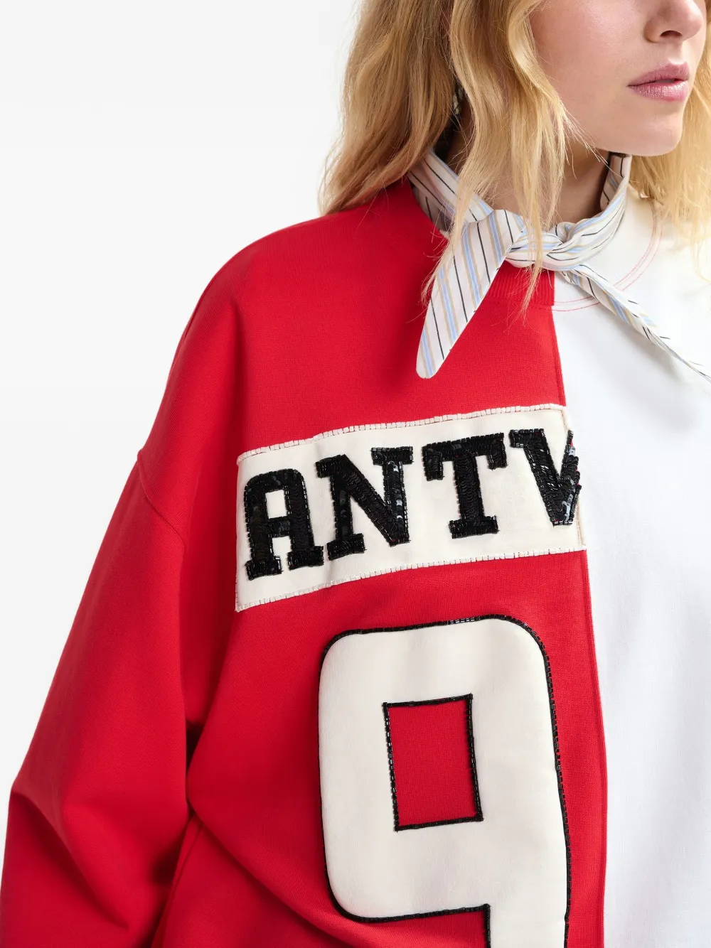 Essentiel Antwerp Sweater met pailletten Rood