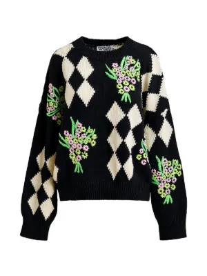 GANNI アーガイル セーター | ブルー | FARFETCH JP GANNI アーガイル セーター | ブルー | FARFETCH JP
