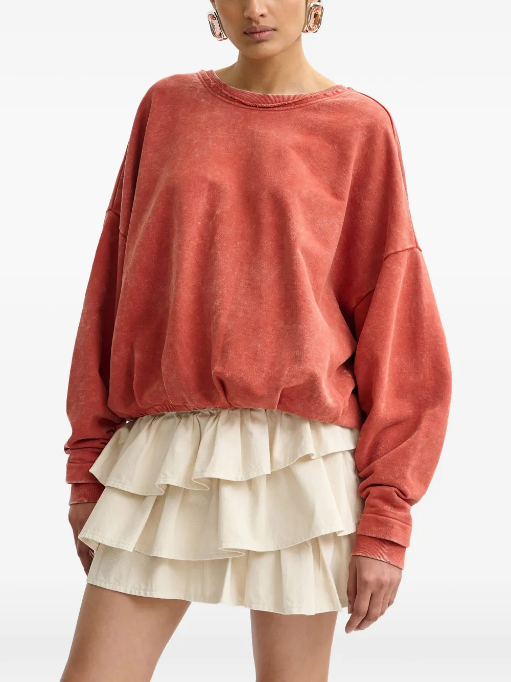  Essentiel Antwerp Gathered Open-back Sweatshirt 