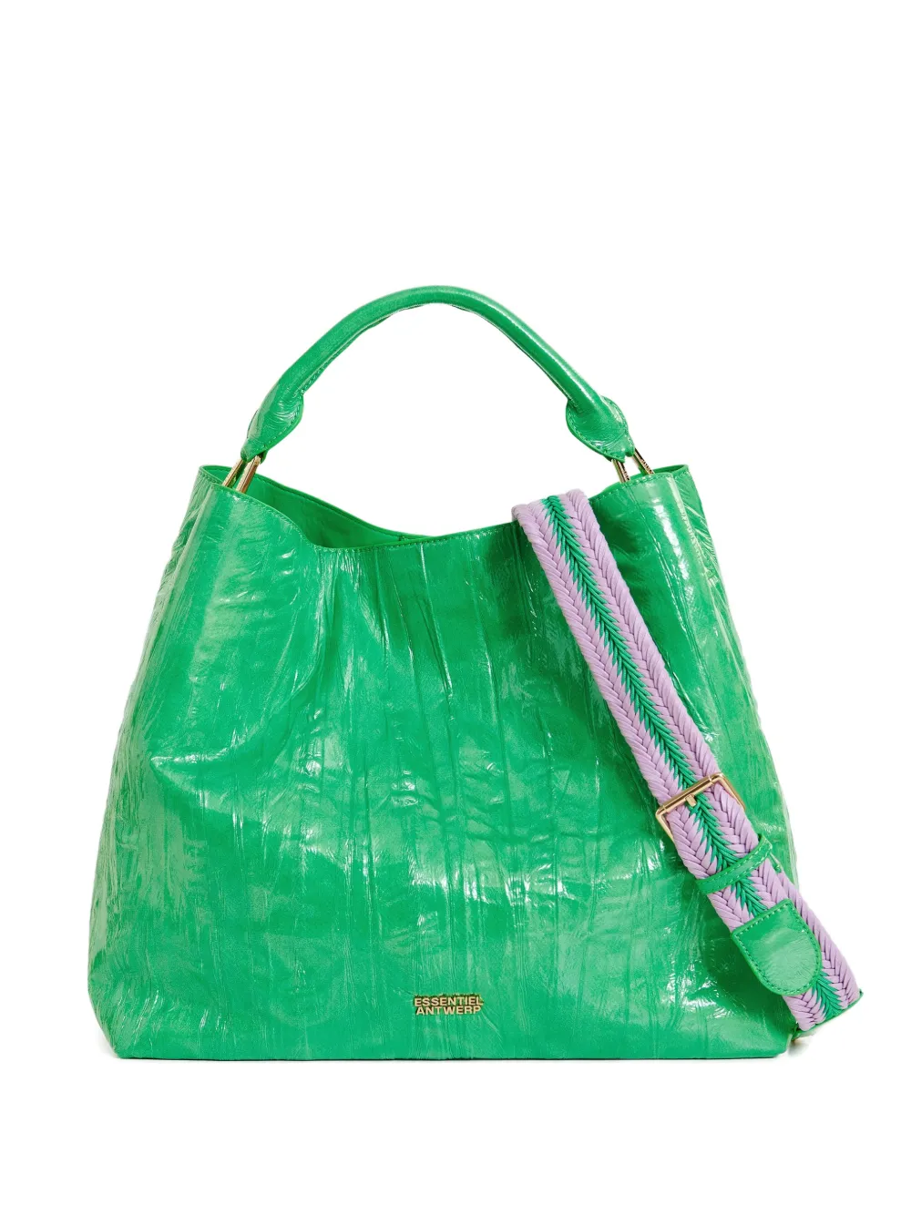 Essentiel Antwerp Borsa tote con placca logo - Verde