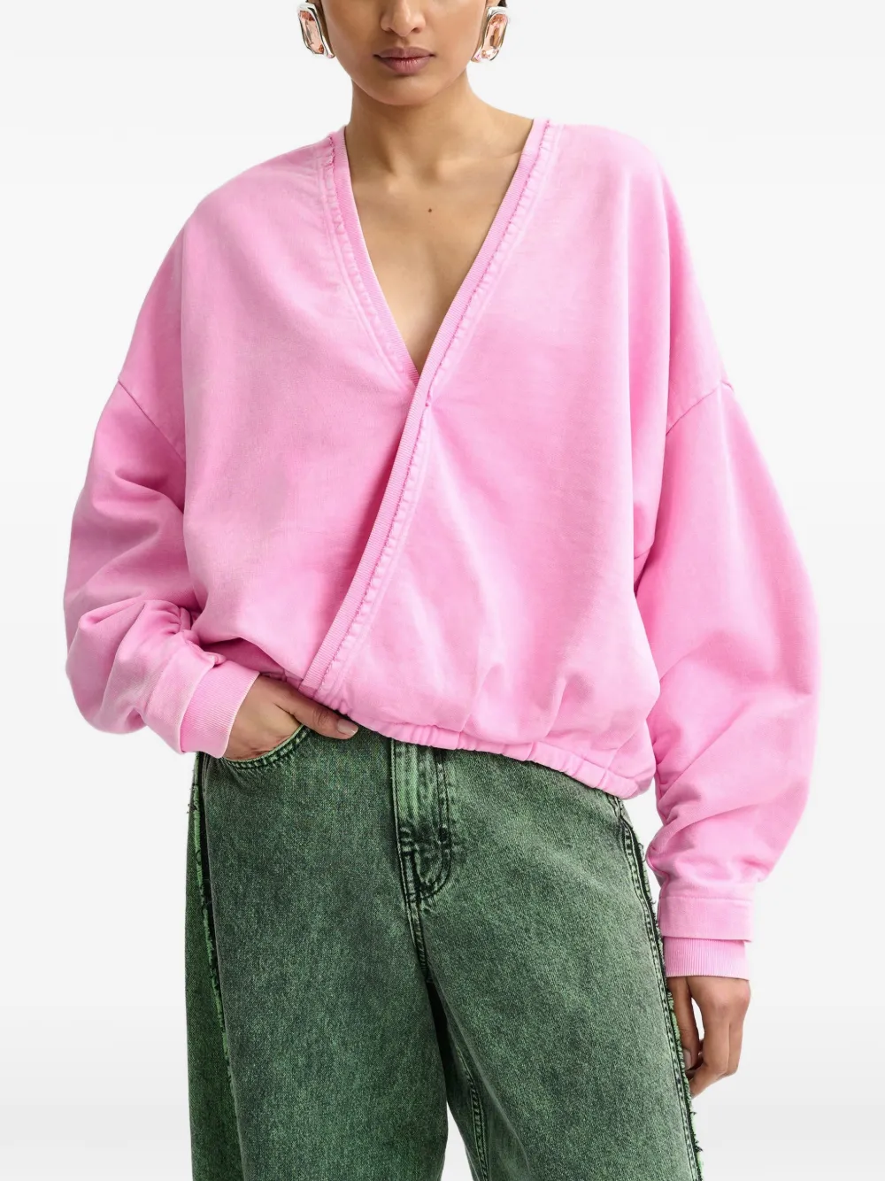  Essentiel Antwerp Gathered-waist Sweatshirt - Pink 