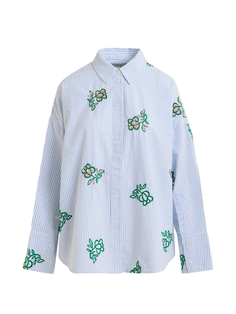 Essentiel Antwerp Camicia gessata a fiori - Blu