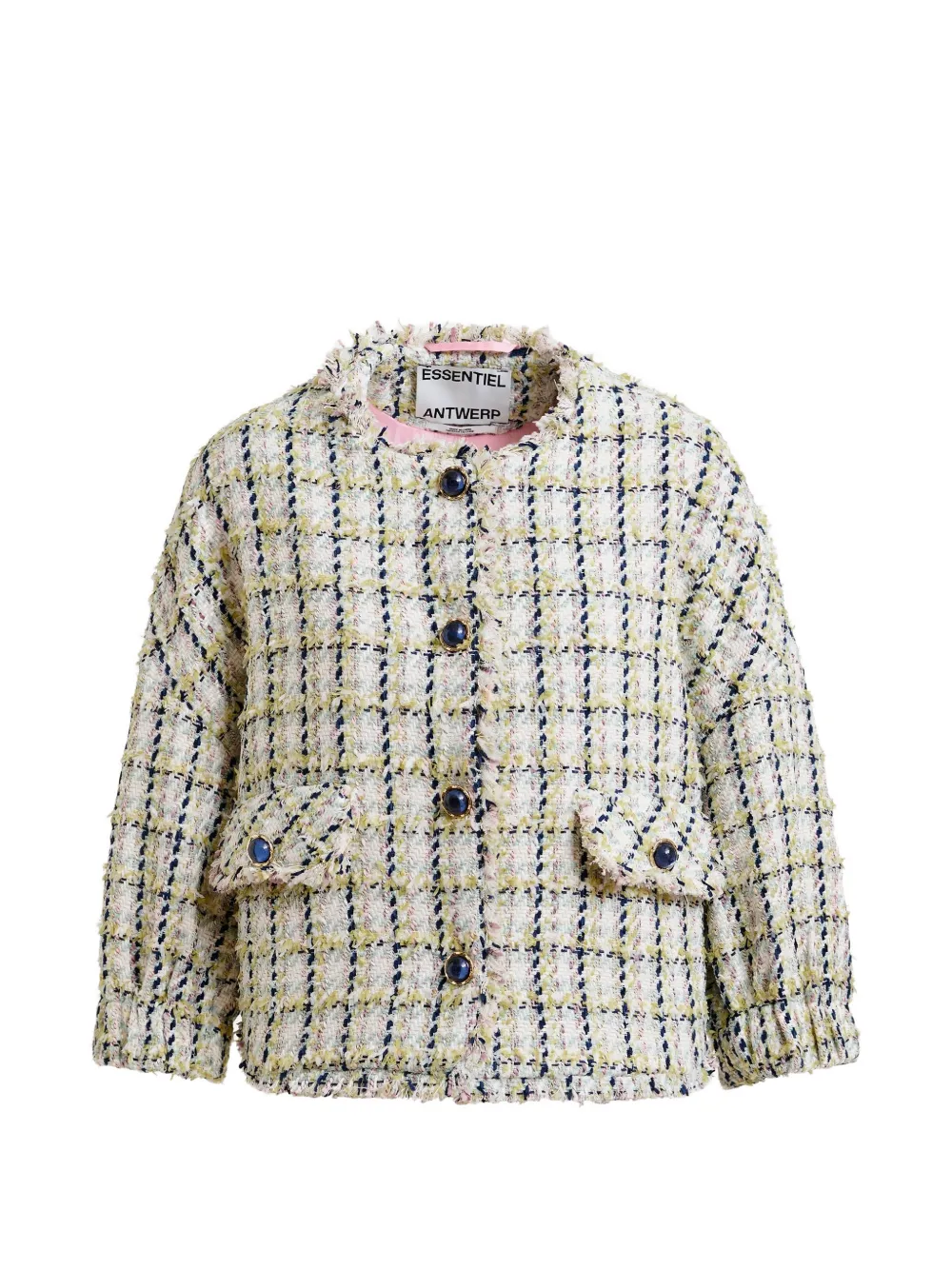 Essentiel Antwerp frayed-trim button-up jacket - Toni neutri