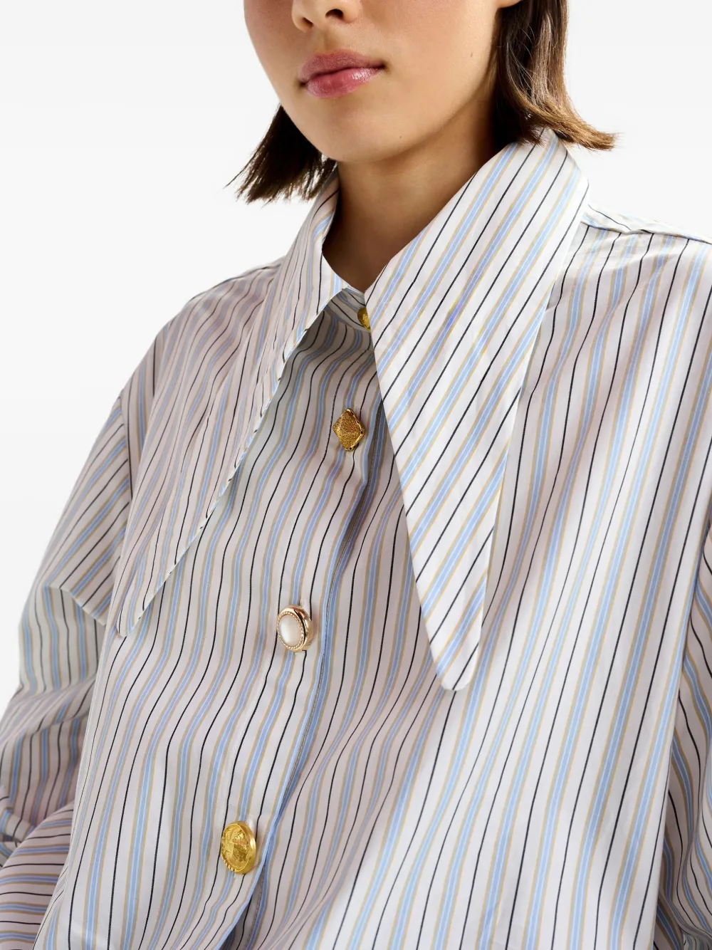 Jomato Striped-Pattern Button Shirt