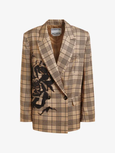 Essentiel Antwerp blazer croisé Juliana à carreaux