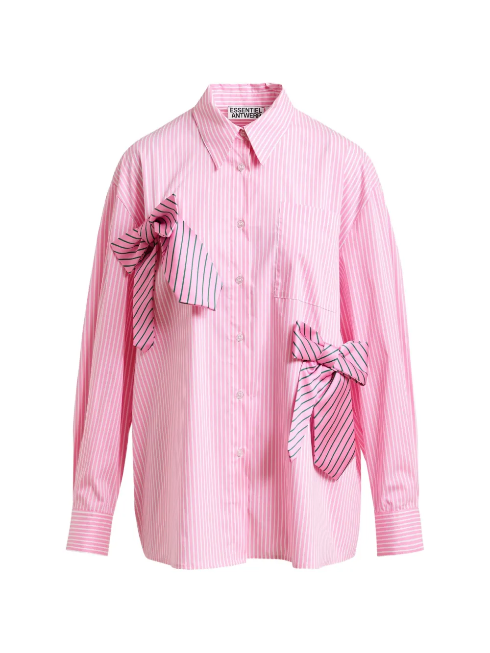 Jiwi striped bow-detail shirt