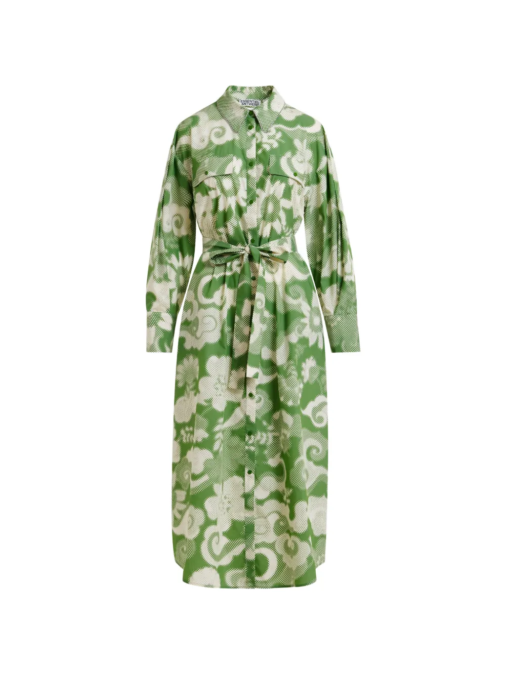 Essentiel Antwerp Jaudi floral-print belt midi dress - Grün