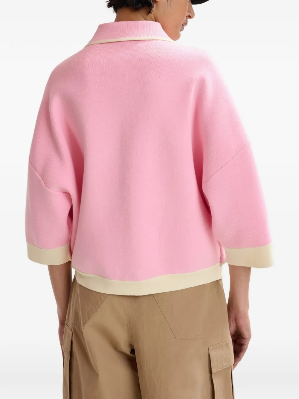 Essentiel Antwerp Jugly vest met bloemknoop Roze