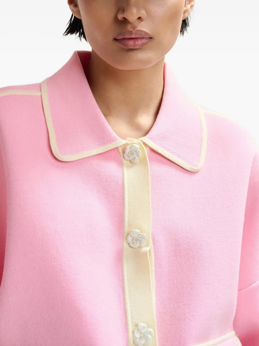 Essentiel Antwerp Jugly vest met bloemknoop Roze