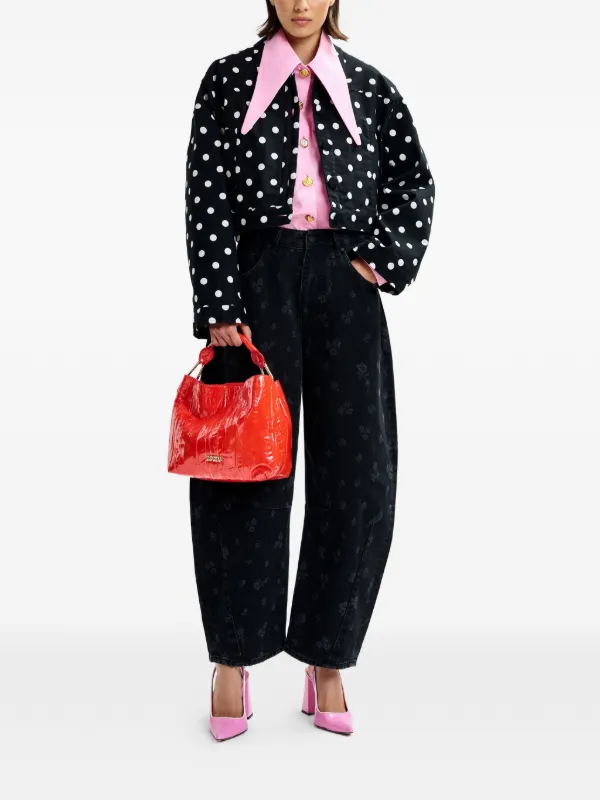 Essentiel Antwerp Jaborosa polka-dot Cropped Jacket | Black