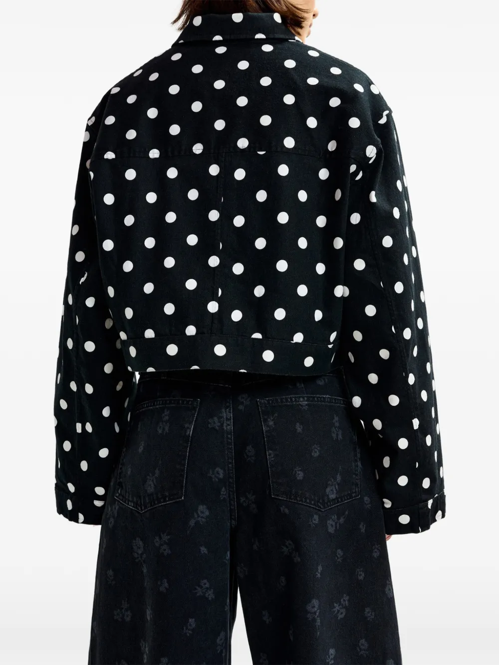 Essentiel Antwerp Jaborosa polka-dot Cropped Jacket | Black