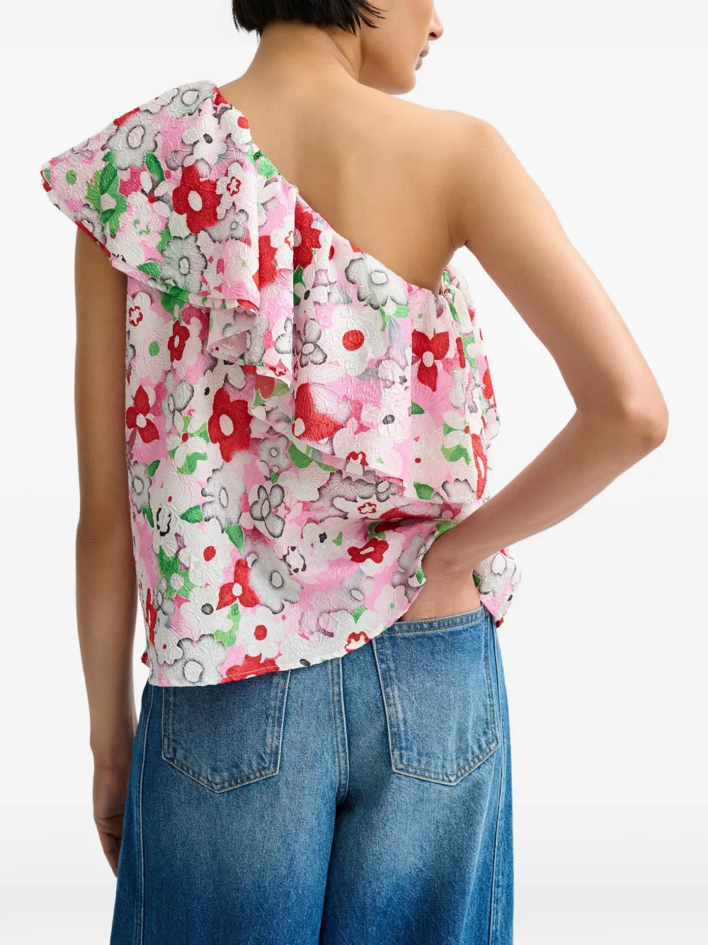 Essentiel Antwerp Jiland asymmetrische top met ruches Roze