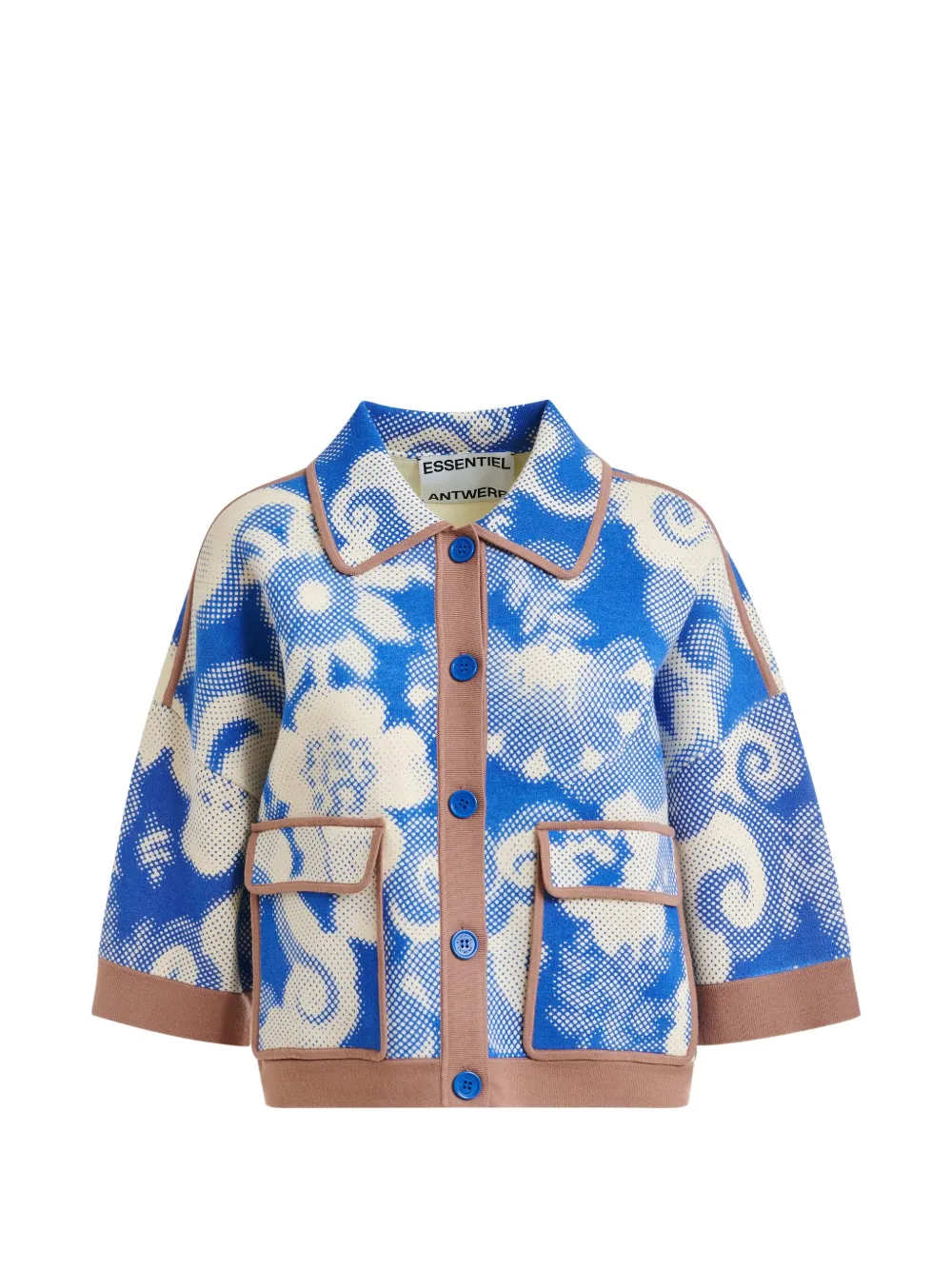 Essentiel Antwerp Cardigan a fiori - Blu