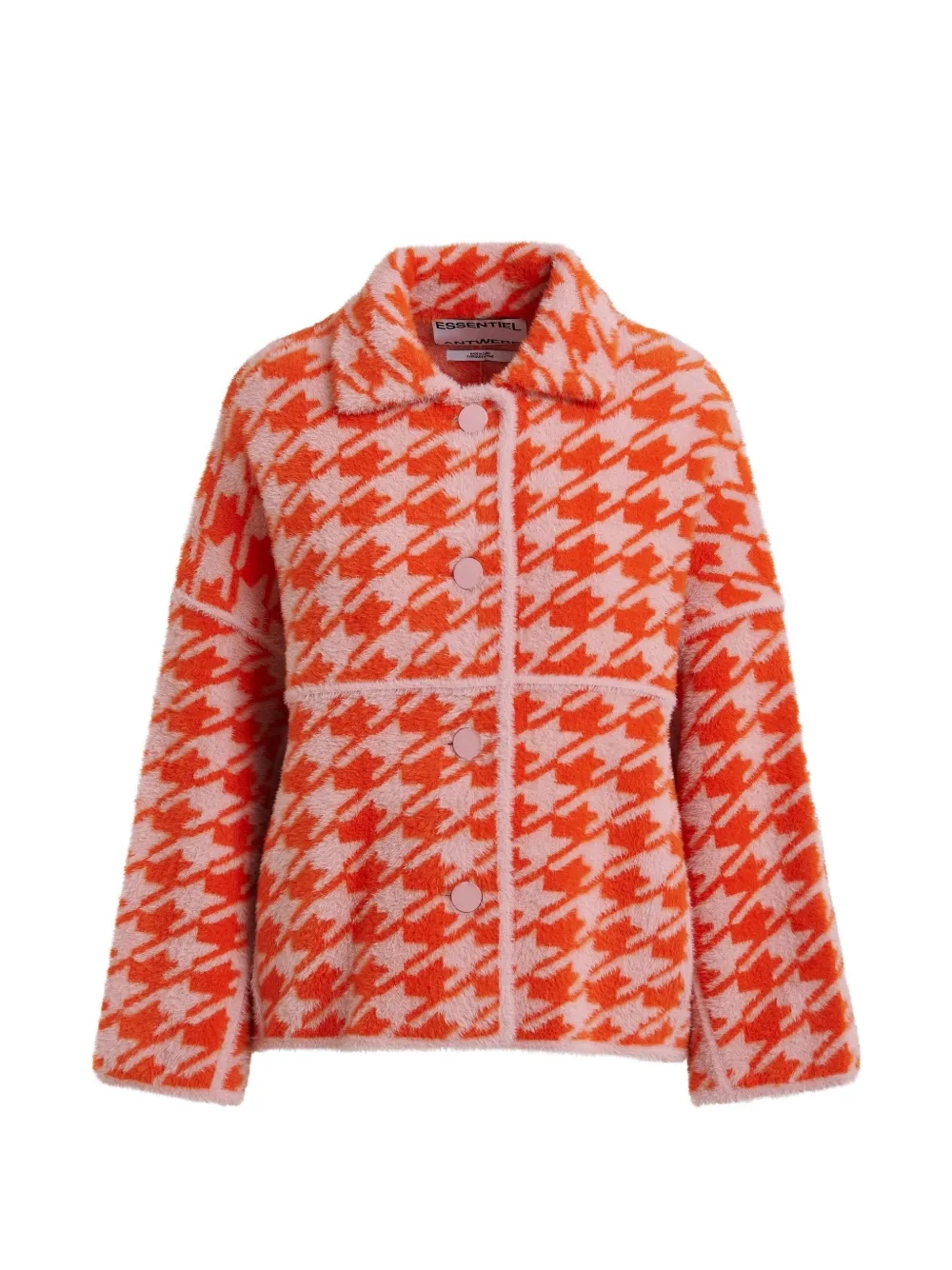 Essentiel Antwerp houndstooth button cardigan - Arancione