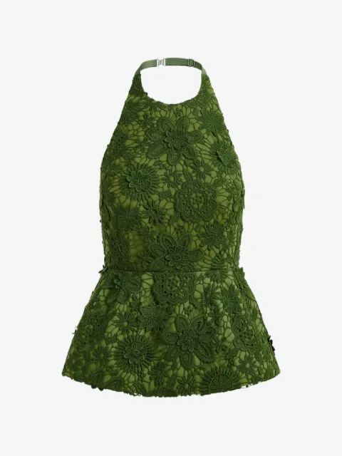 Essentiel Antwerp top con cuello halter y encaje floral