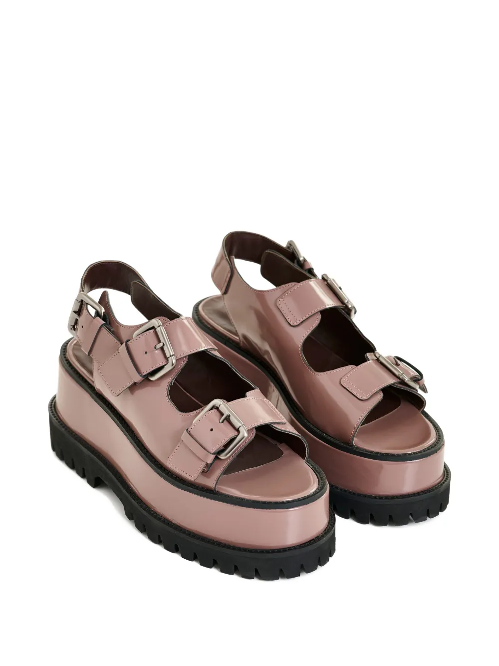 Essentiel Antwerp Sandalen met gesp en plateauzool Roze