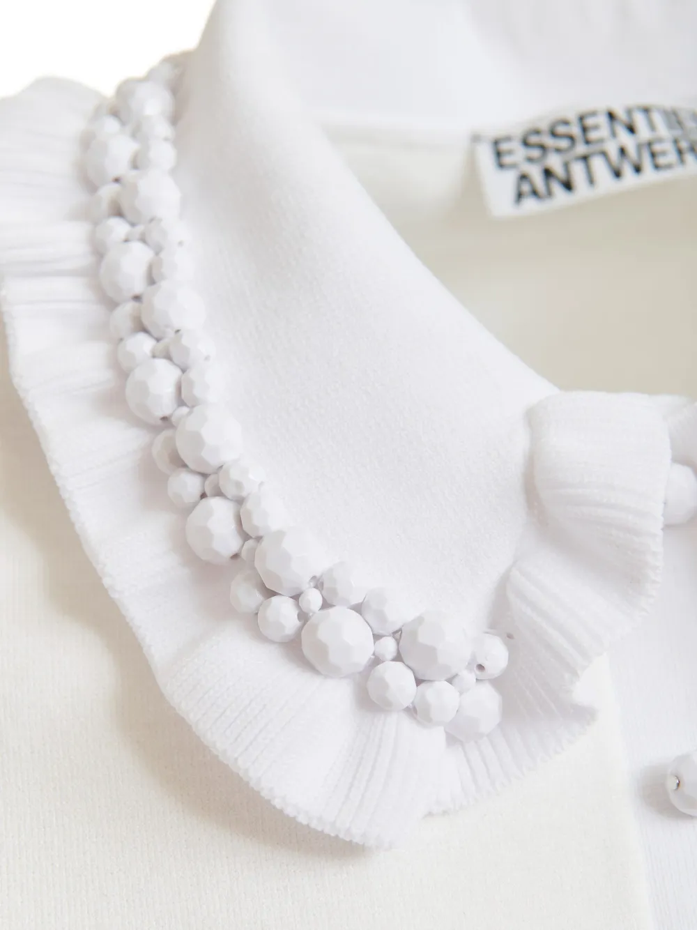 Beaded Ruffled Polo Top