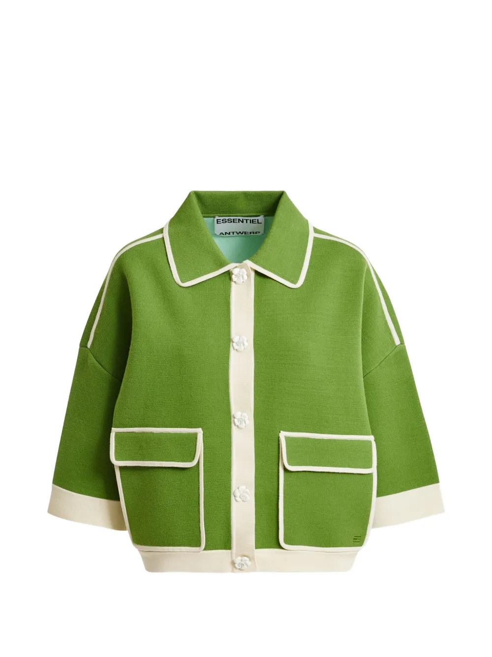 Essentiel Antwerp Cardigan con dettagli a contrasto - Verde