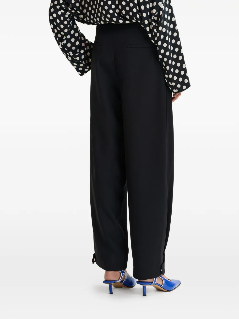 Barrel-Leg Pleated Trousers