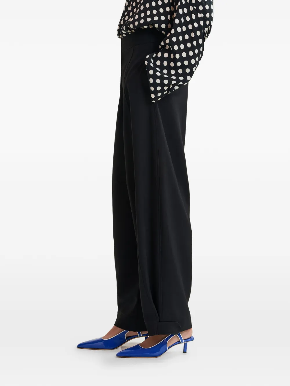 Barrel-Leg Pleated Trousers
