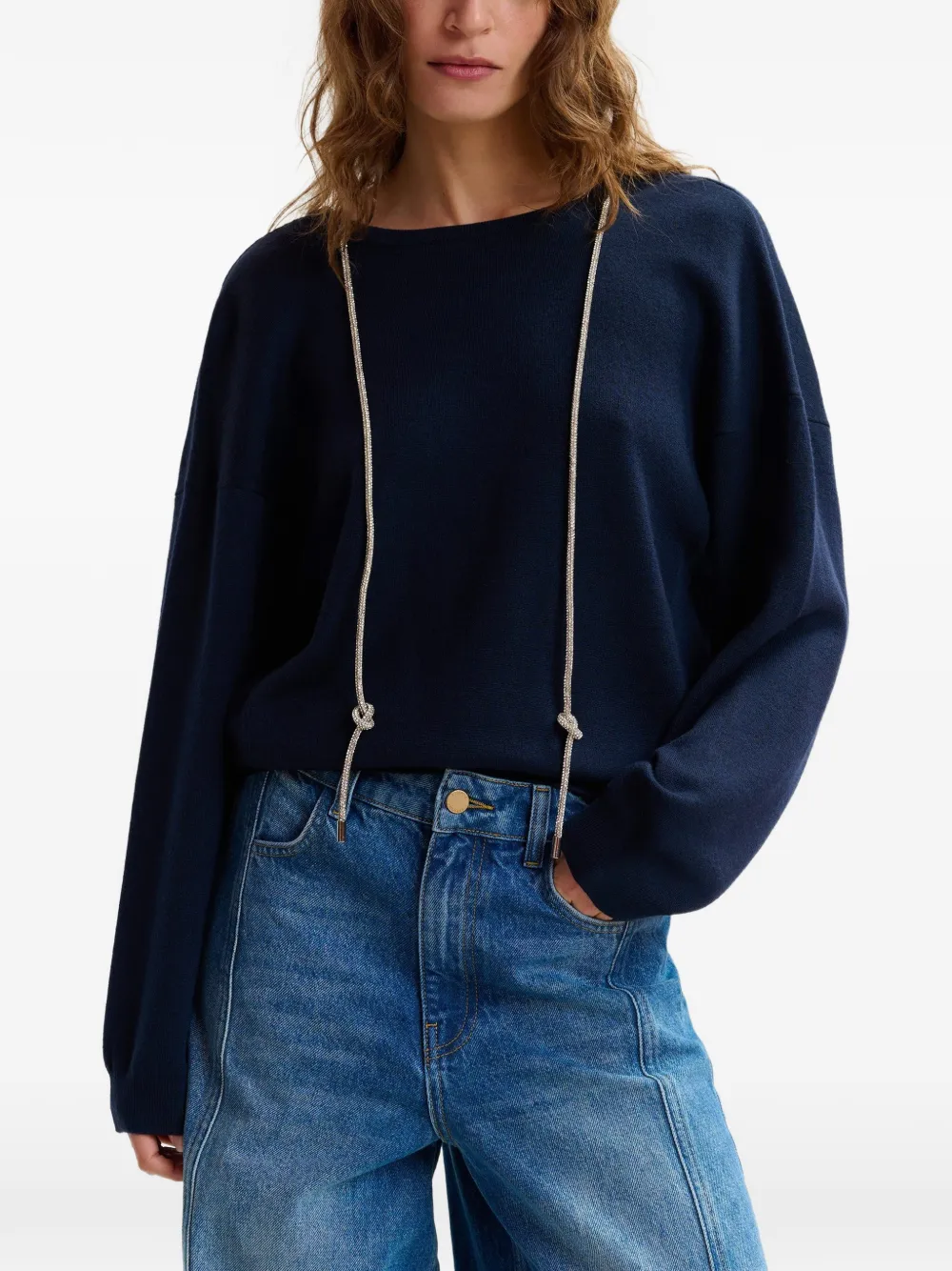  Essentiel Antwerp Rhinestone-strap Sweater - Blue 