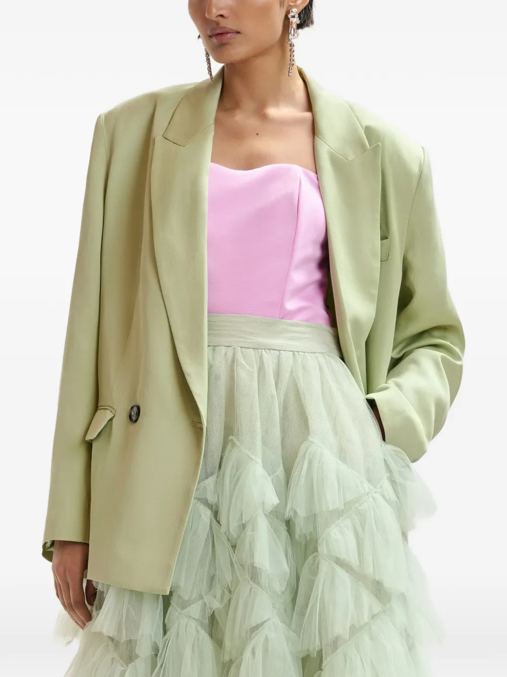 Essentiel Antwerp Blazer met dubbele rij knopen Groen