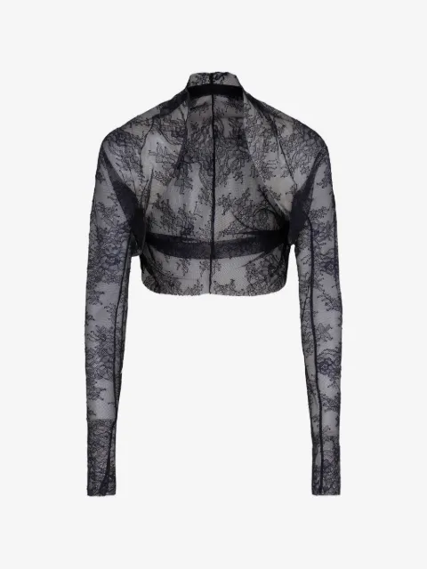 Alberta Ferretti lace long-sleeve top